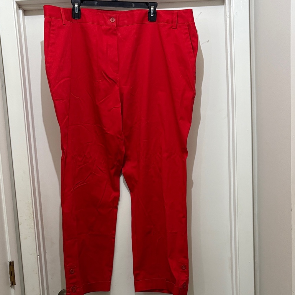 Red Jessie Sport Cotton Pants. Size 24W